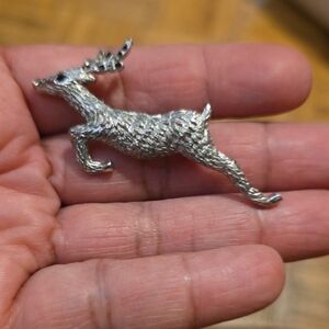 Silver Deer Brooch